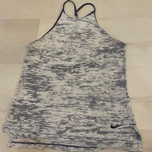 Nike Dri Fit tank top. In size small. Color is gray/navy blue